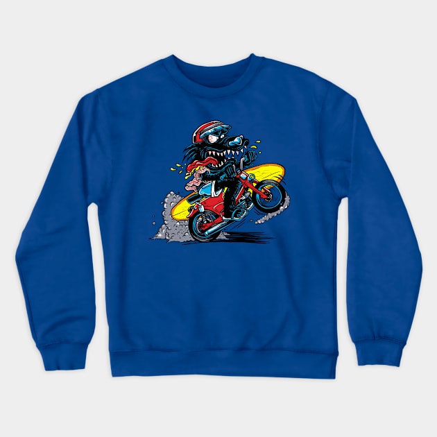 cool wolf Crewneck Sweatshirt by byhq